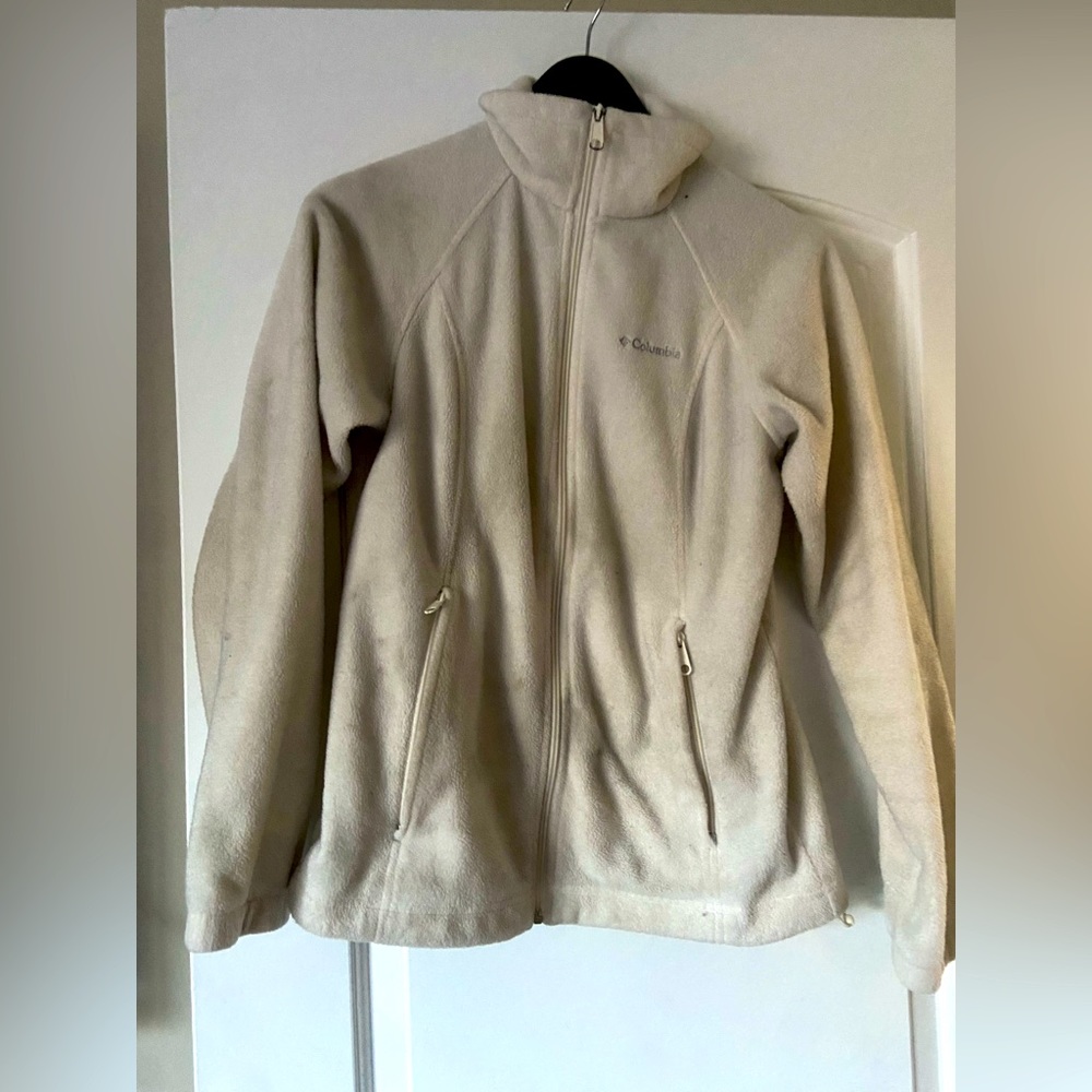 Columbia Fleece Zip up, small, white